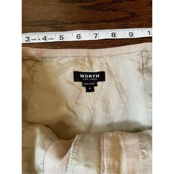 Worth New York linen striped pencil skirt front zipper size 0 - Picture 5 of 7